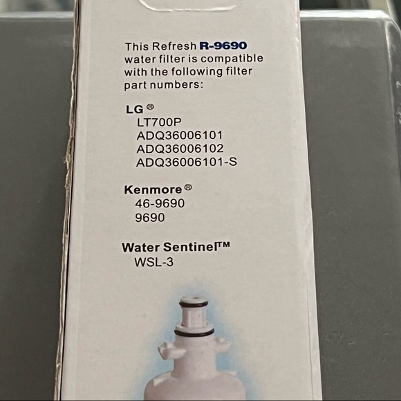 Refresh Refrigerator Water Filter R-9690 LG LT700P Kenmore 46-9690 - Picture 8 of 11